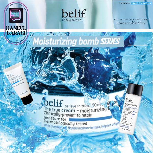 [READY-PASTI ORI-EXP 2027]BELIF-The True Cream Moisturizing Bomb 25ml ; Moisturizing Bomb Toner 50ml