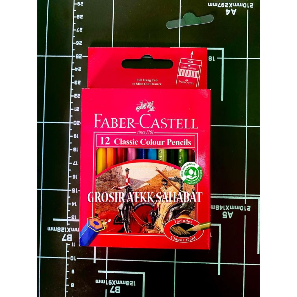 

Faber-Castell Classic Colour Pencil 12S Pensil Warna Kayu 12 Warna Pendek - Kelir Kayu