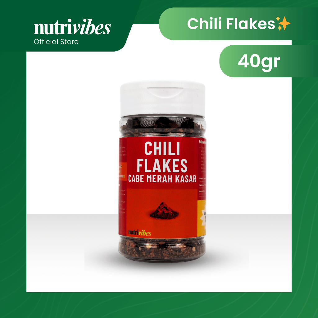 

Cabe Cabai Kering Kasar / Chili Flakes 40gr - Nutrivibes