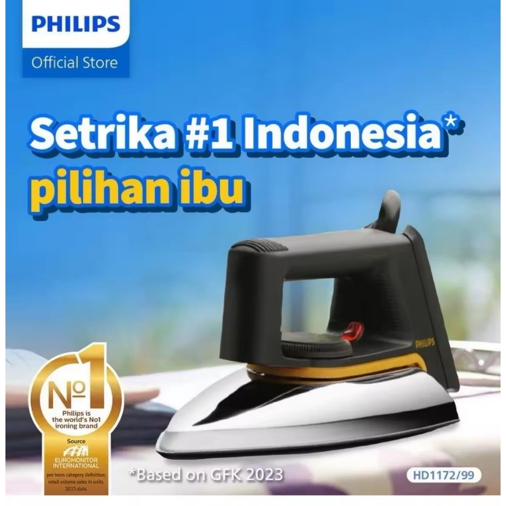Setrika Philips HD-1172 Classic | Setrika Kering 350W Original