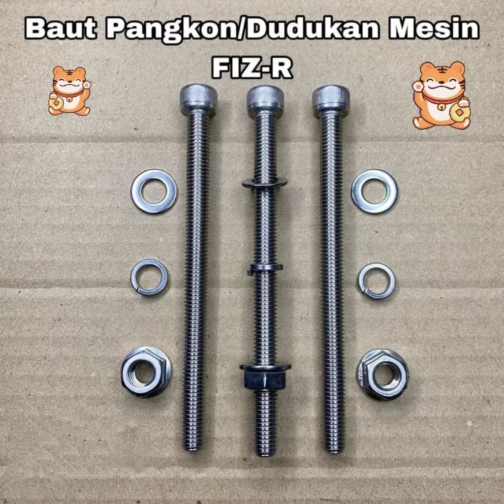 BAUT STAINLESS PANGKONG/DUDUKAN MESIN F1ZR F1Z R F1ZR BAUT L STAINLESS ANTI KARAT 100% STAINLESS