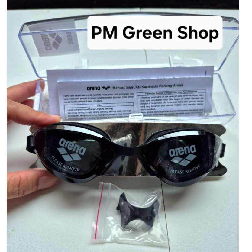 Kacamata renang arena original hitam anti fog anti kabut