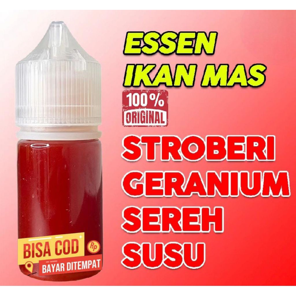 Essen ikan mas aroma stroberi geranium sereh susu