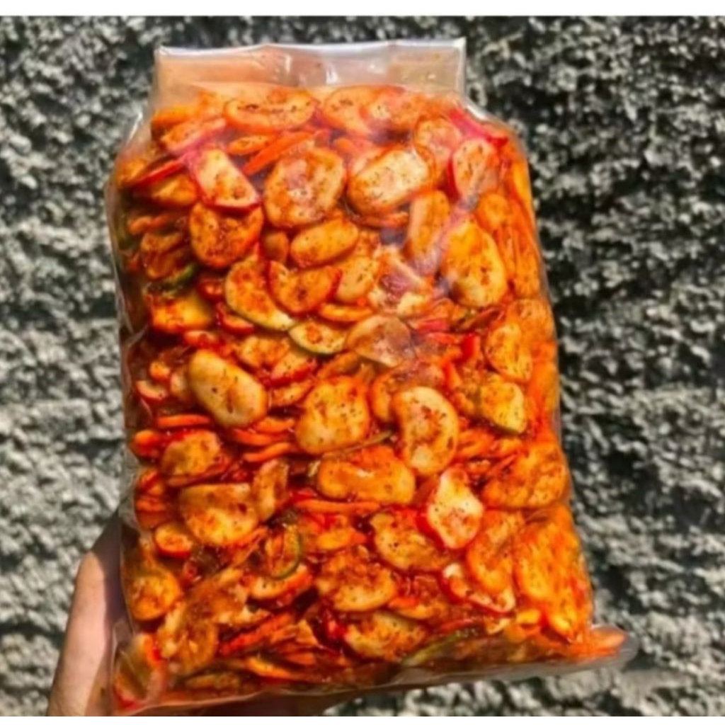 

SEBLAK KERING KERUPUK BAWANG EXTRA PEDAS DAUN JERUK KEMASAN 500GR BUMBU CIKRUH