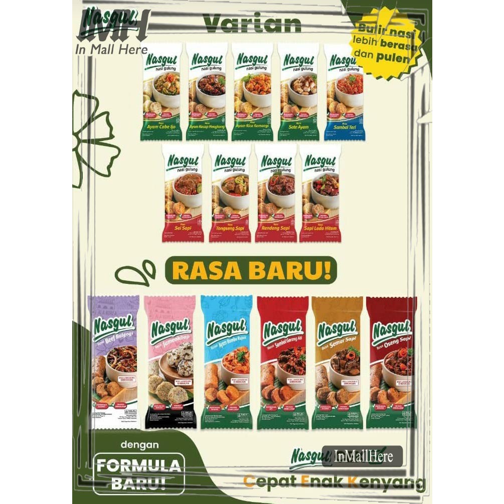 

Nasgul Nasi Gulung Siap Saji Makanan Instan Siap Santap Gurihnyoo | IMH
