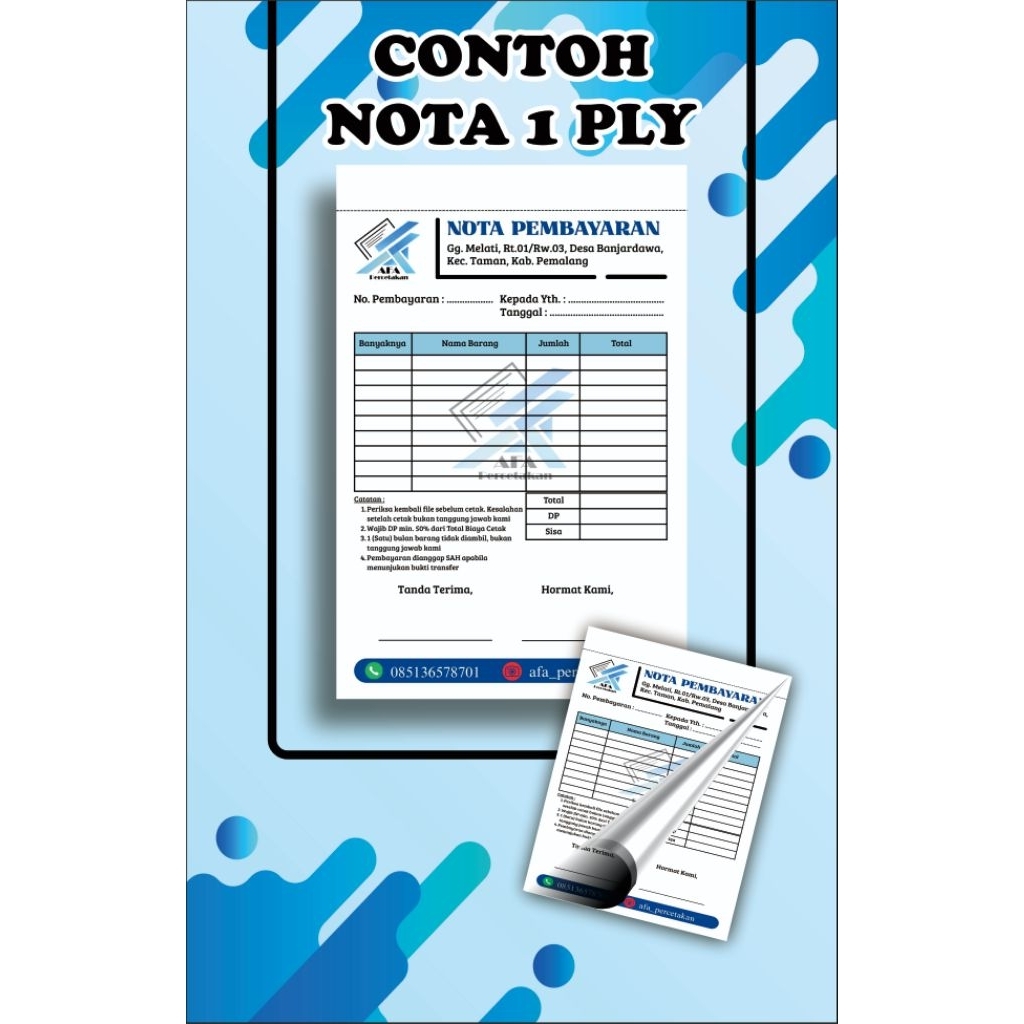 

CETAK NOTA CUSTOM 1/2 GRATIS DESAIN & LOGO