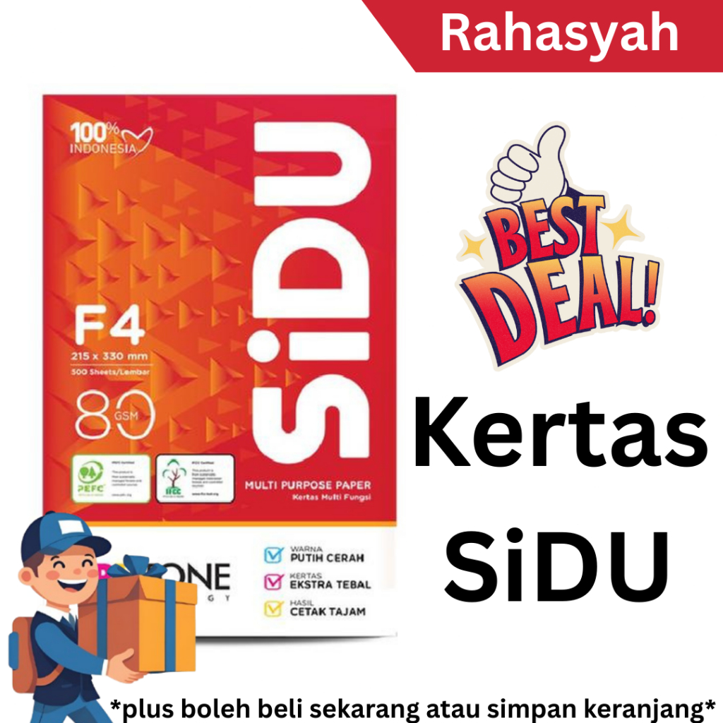 

SiDU Kertas Fotocopy 80 GSM F4 hvs folio