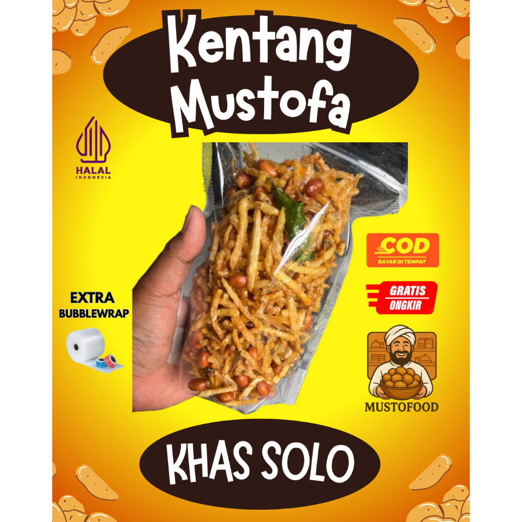 

Kentang Mustofa 500gr Manis Pedas Topping Ikan teri dan Kacang
