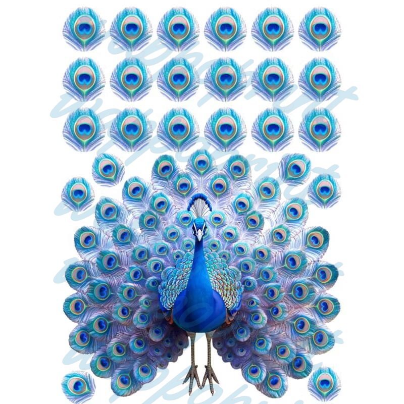 TOPPER BURUNG MERAK LENGKAP DENGAN BULU TAMBAHAN / Hiasan Money Buket / Dekorasi Kado Pernikahan / P