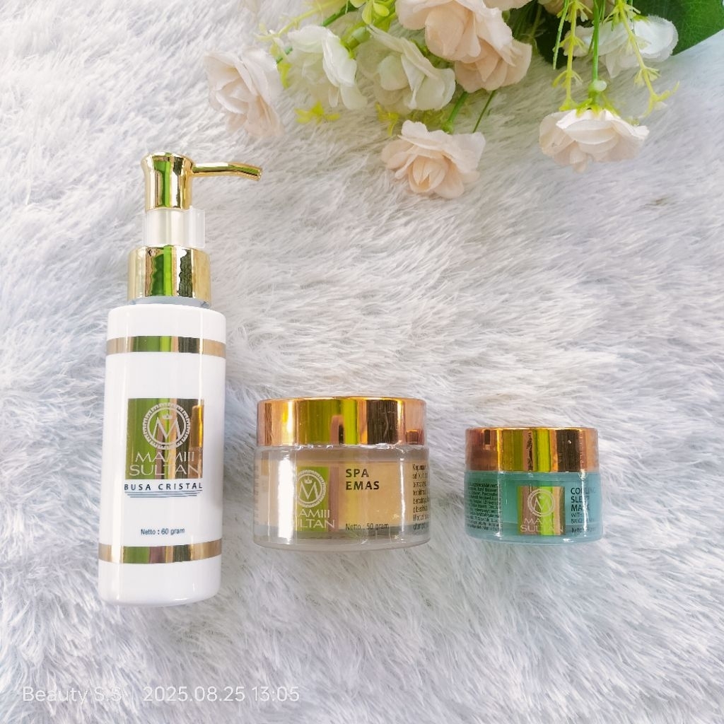 MAMIII SULTAN - PAKET SPA EMAS ( Busa Crystal - SPA EMAS - Cooling Sleep Mask ) Get 3 pcs