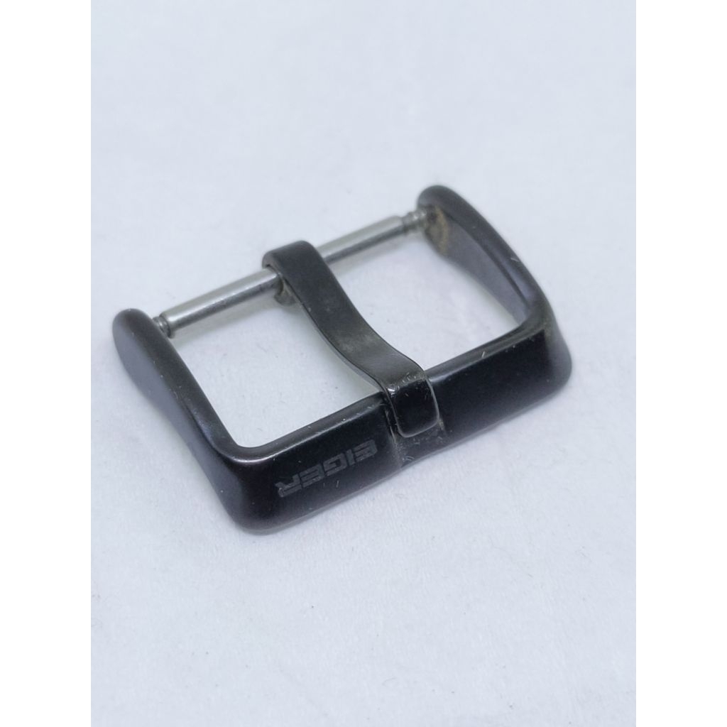 Buckle strap Eiger watch 20mm original stainless black pengait strap kulit leatherstrap rubberstrap 
