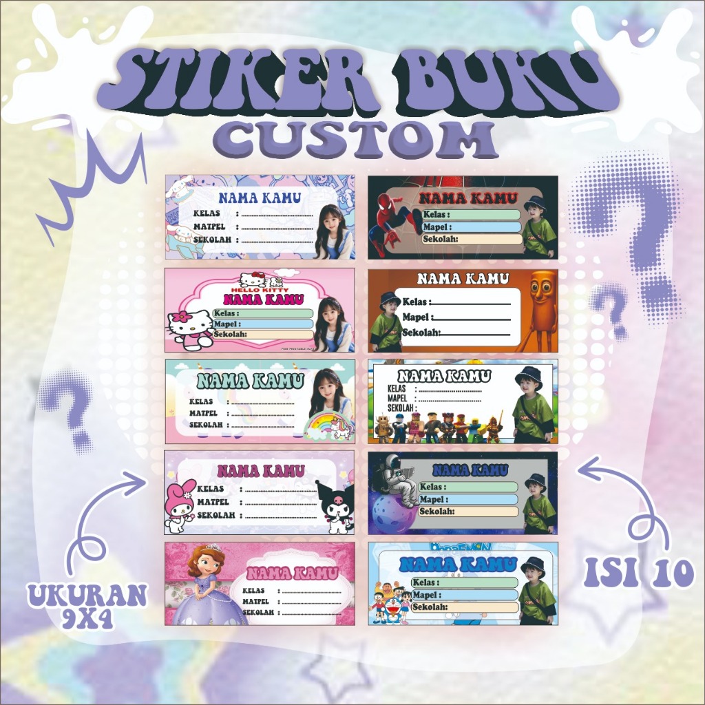 

STIKER BUKU MATA PELAJARAN SEKOLAH CUSTOM FOTO & NAMA