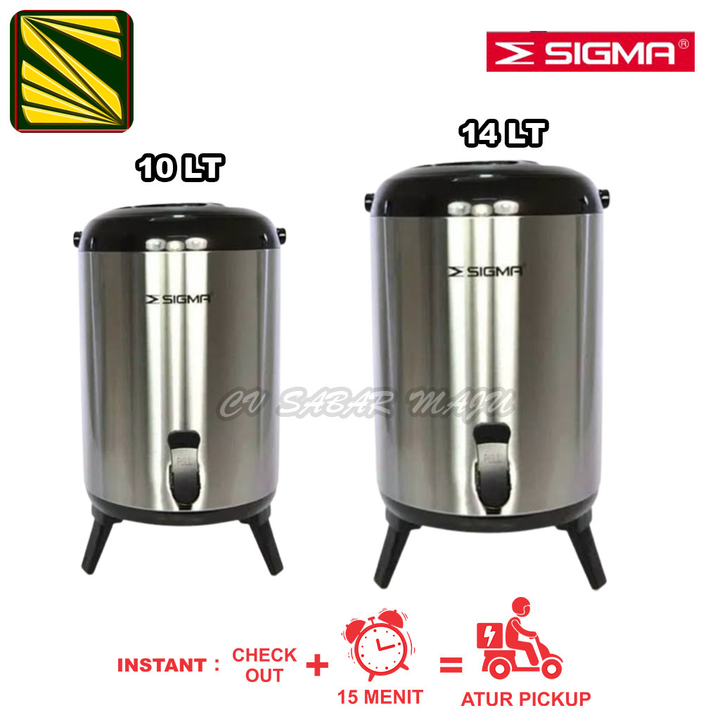 Sigma Dispenser / Termos Air Panas & Dingin Jumbo Stainless 10 Liter dan 14 Liter