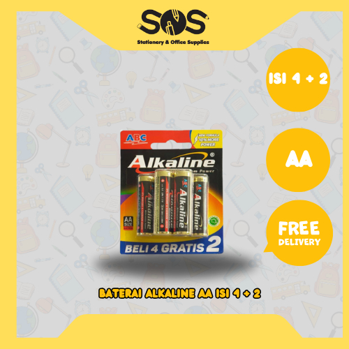 BATERAI ABC ALKALINE AA ISI 6