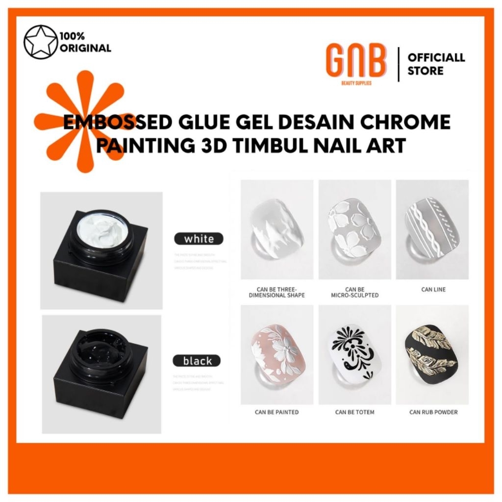 EMBOSSED GLUE GEL DESAIN CHROME PAINTING 3D TIMBUL NAIL ART | Monja embossed glue desain nail uv gel