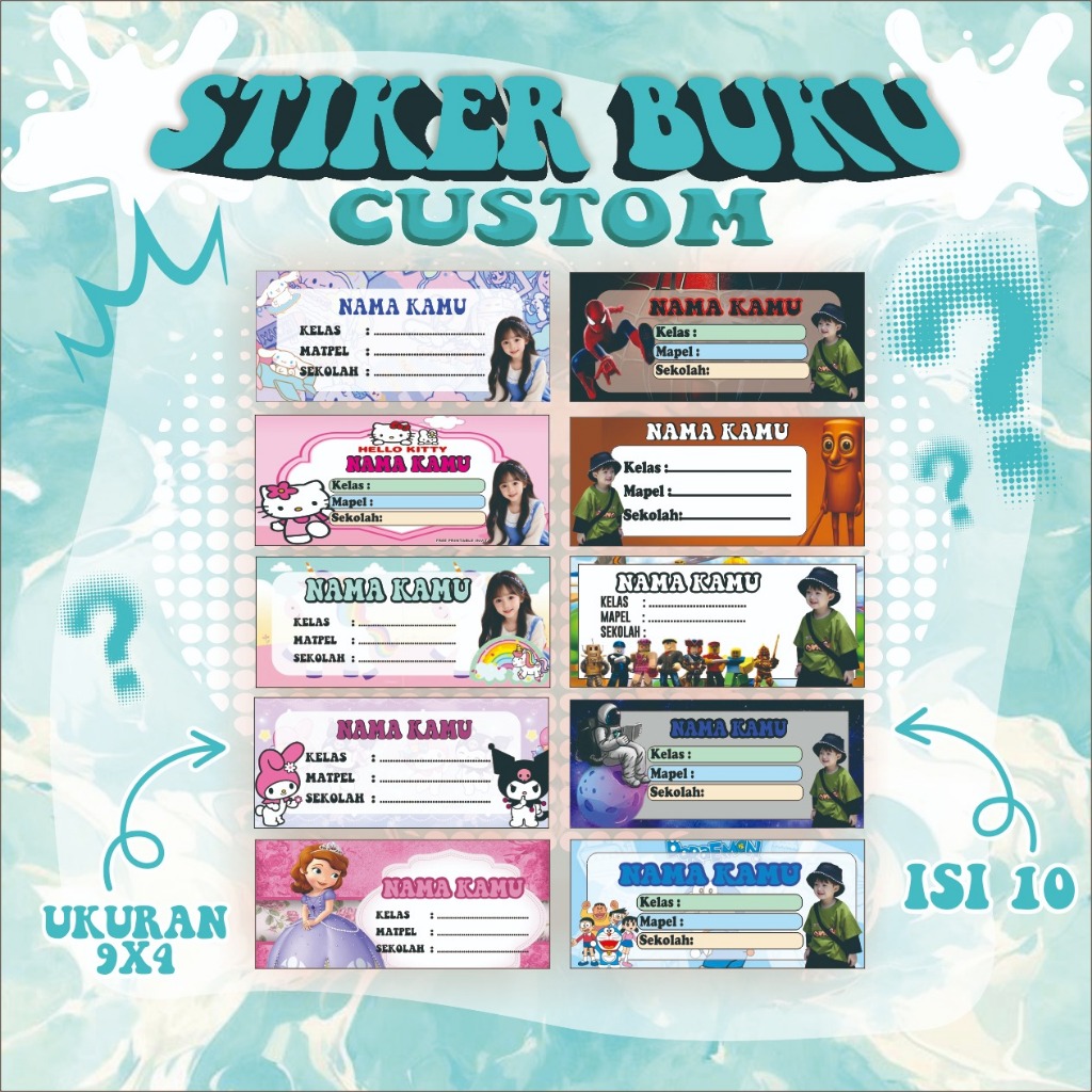 

STIKER BUKU MATA PELAJARAN SEKOLAH CUSTOM FOTO & NAMA