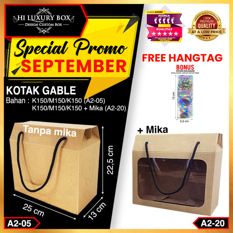 

Kotak Serbaguna | Gable Box | Kotak Kado | Kraft | Murah 25x13x22.5|A2-05