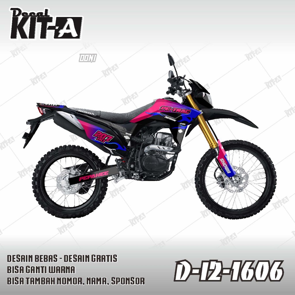 Decal Sticker CRF 150L Motif Gradasi Pink Biru Mate D-I2-764 D-I2-1606
