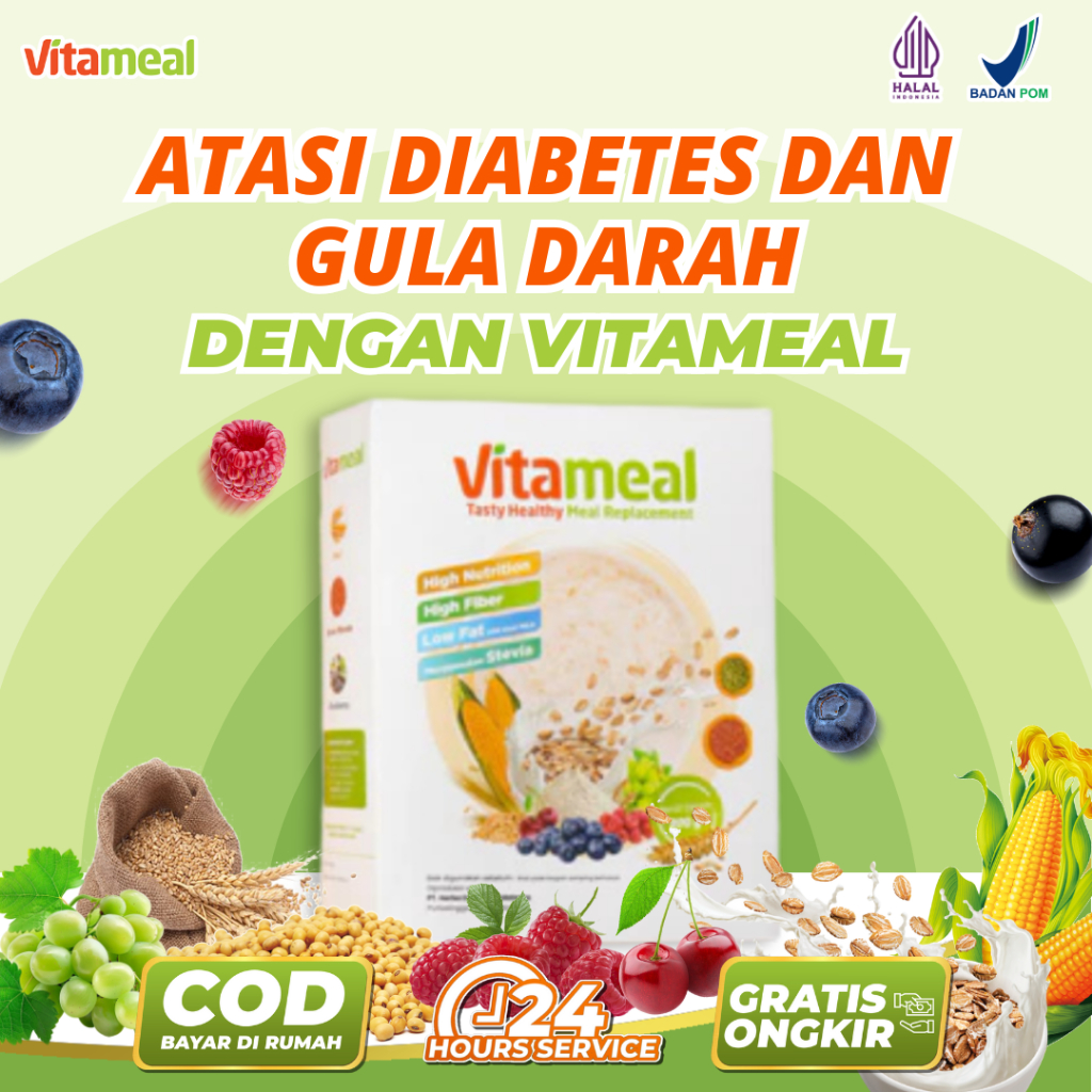 

Vitameal Sereal untuk Hidup Sehat Cocok untuk Diabetes Diet dan Mengontrol Gula Darah