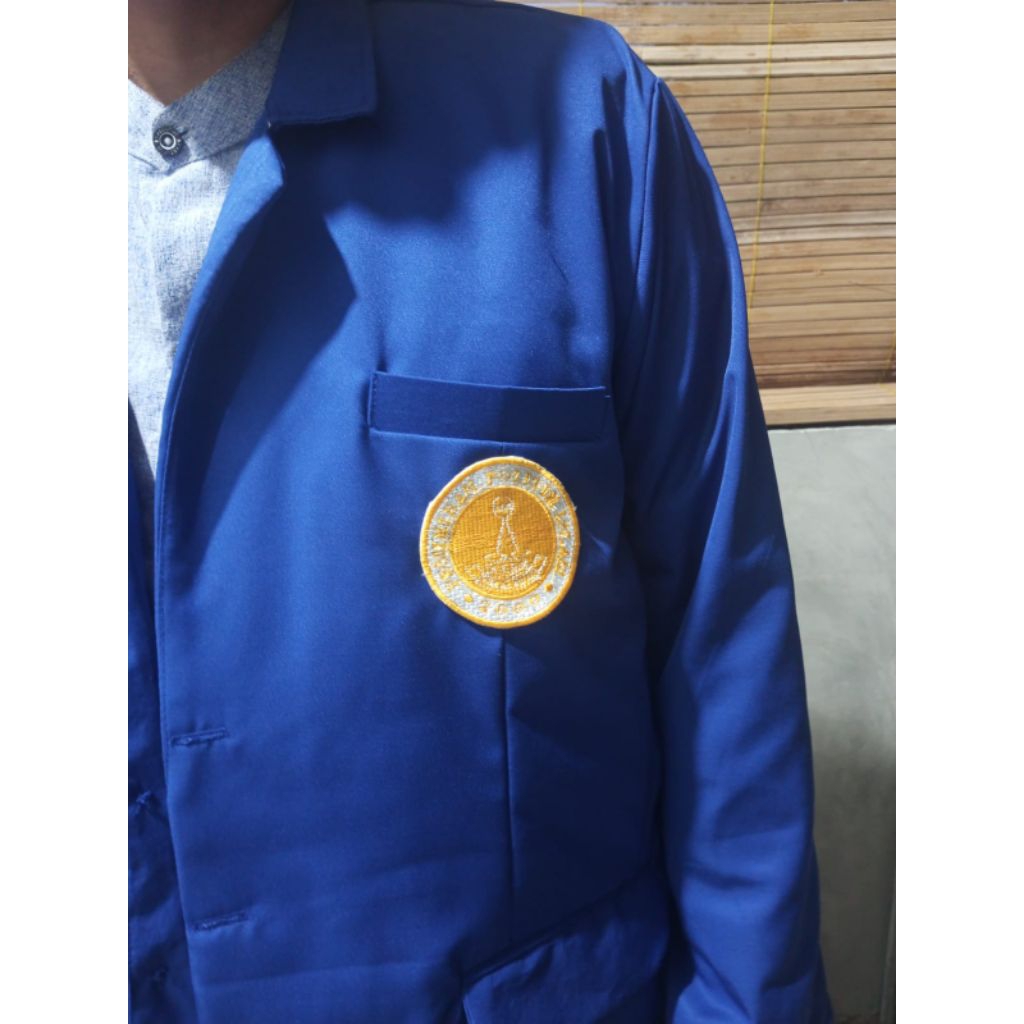 almamater polos dewasa pria/wanita,almamater sekolah, Drill plus logo depan