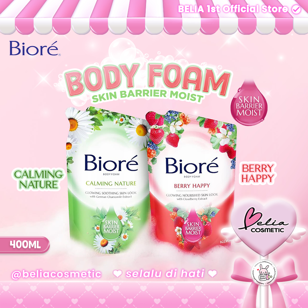 ❤ BELIA ❤ BIORE Body Foam Skin Barrier Moist 400ml kemasan Refil | Sabun Mandi Cair