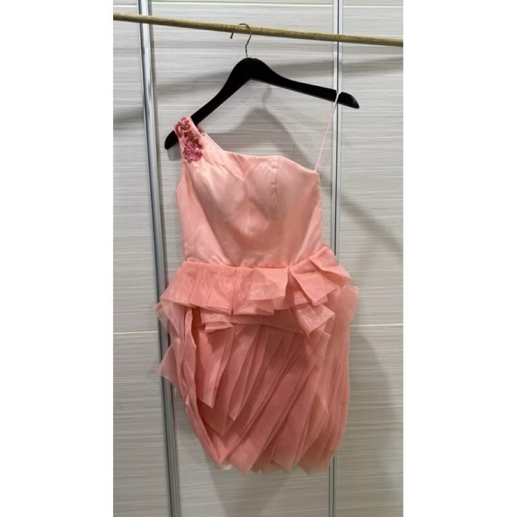 preloved party dress peach rose / bodycoon dress / party dress
