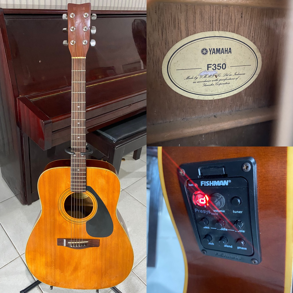 GITAR AKUSTIK ELEKTRIK SECOND ORIGINAL YAMAHA F350 UPGRADE FISHMAN