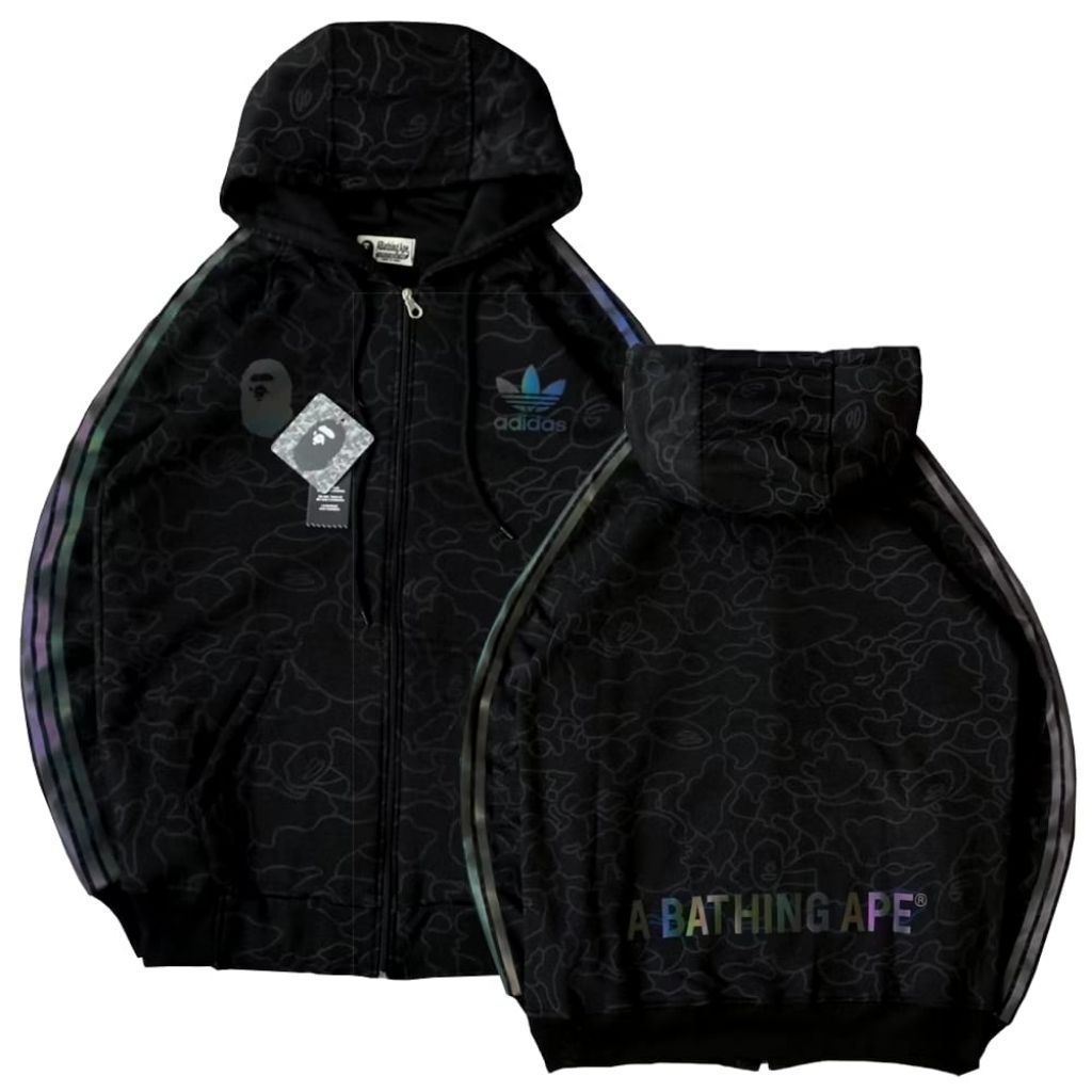 Hoodie Sweater AdS X bape Techno full tag lebel Miror 1:1