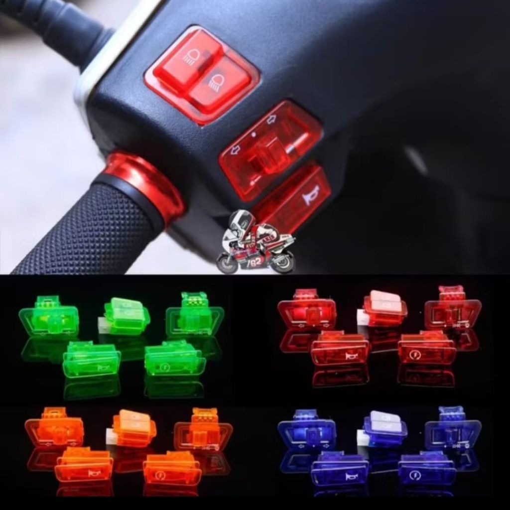 SAKLAR LAMPU BEAT KARBU, SAKLAR LAMPU TRANSPARAN BEAT KARBU HARGA 1 SET 5 PCS.