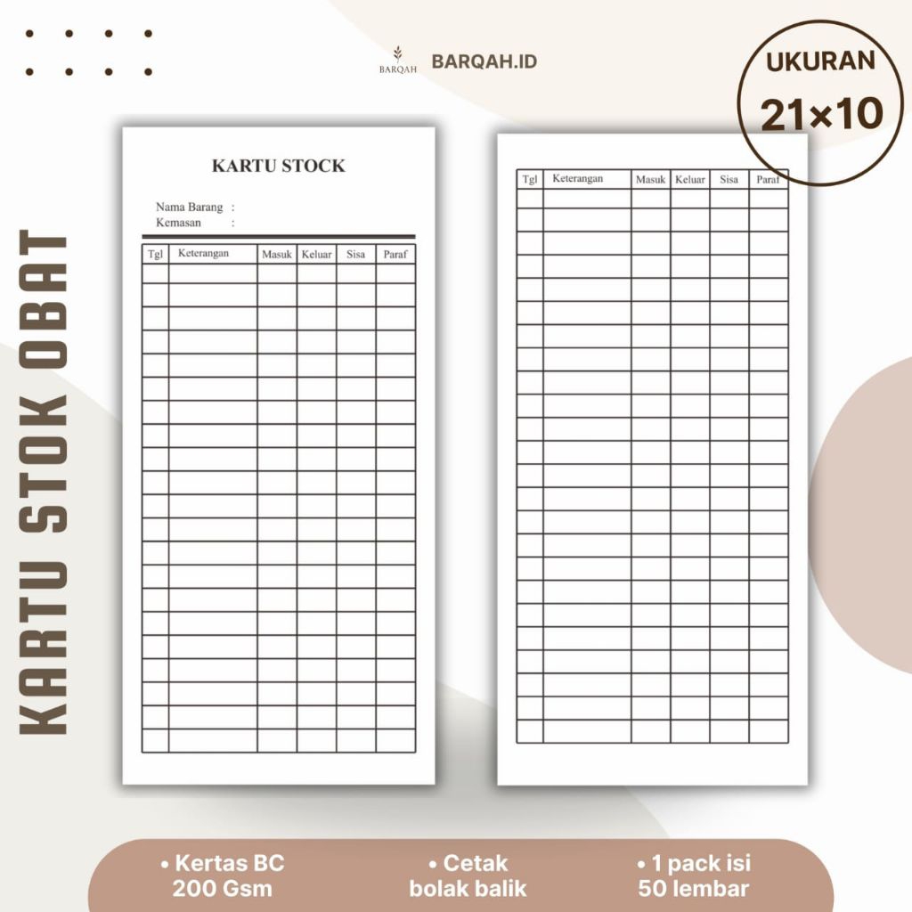 

Kartu Stok Barang/ Kartu Stok Obat Isi 50 lembar