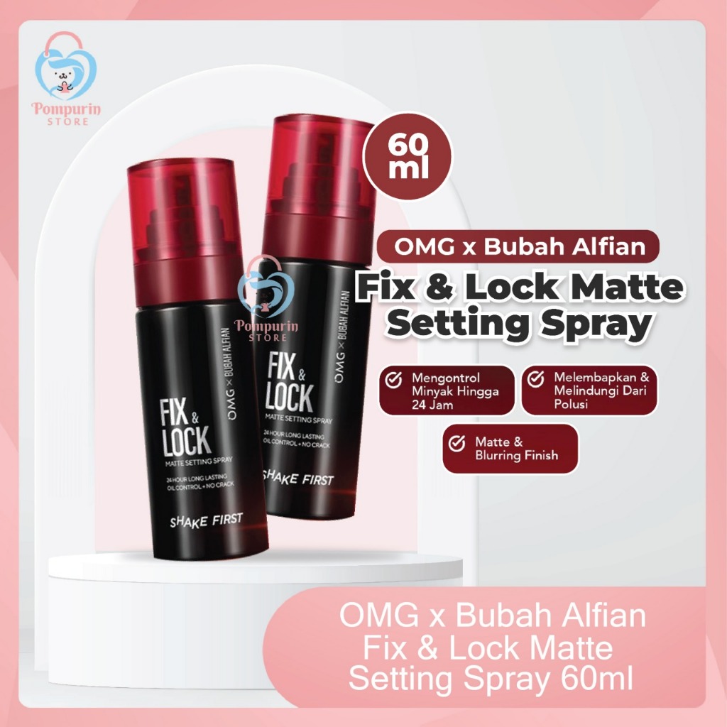 Oh My Glam x Bubah Alfian Fix & Lock Matte Setting Spray 60ml (OMG) - Setting Spray OMG