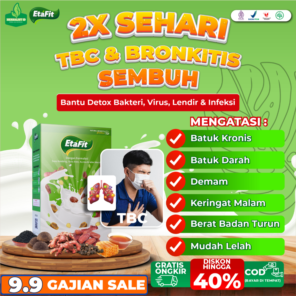 

ETAFIT Obat Terapi TBC & Detox Paru Bronkitis - Susu Kambing Etawa Bubuk Murni Asli 100% Original