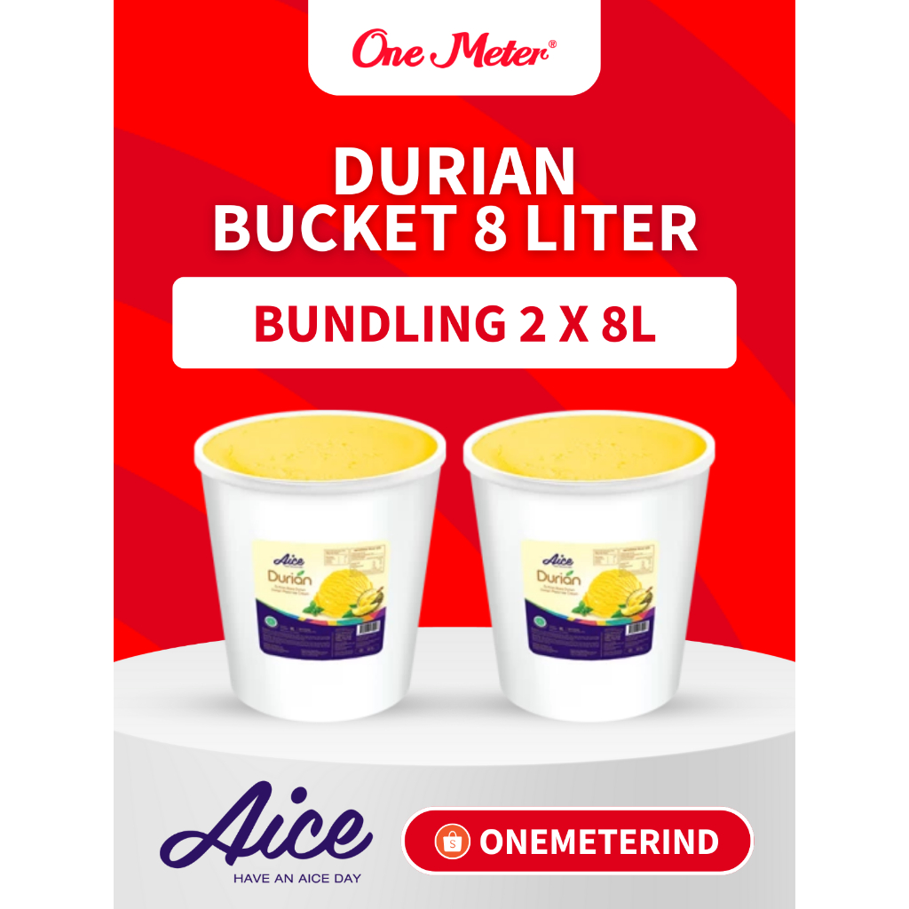 

AICE Es Krim Bucket 8L Rasa Durian – 1 Karton Isi 2 Ember