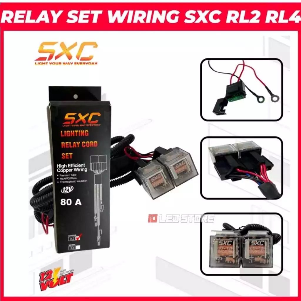 Kabel Relay Set Lampu Tembak 2 Warna Led Laser Motor Mobil RL2 RL4 Sxc Wiring Set kabel Relay Pnp