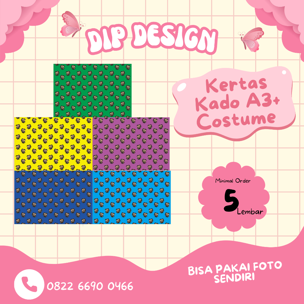 

Kertas Kado Custom Desain Muka Wajah Aesthetic Bisa Tambah Tulisan