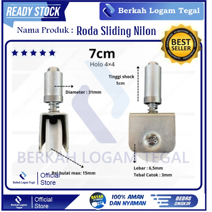 RODA PAGAR SLEDING  7 CM RODA PAGAR SLEDING NILON