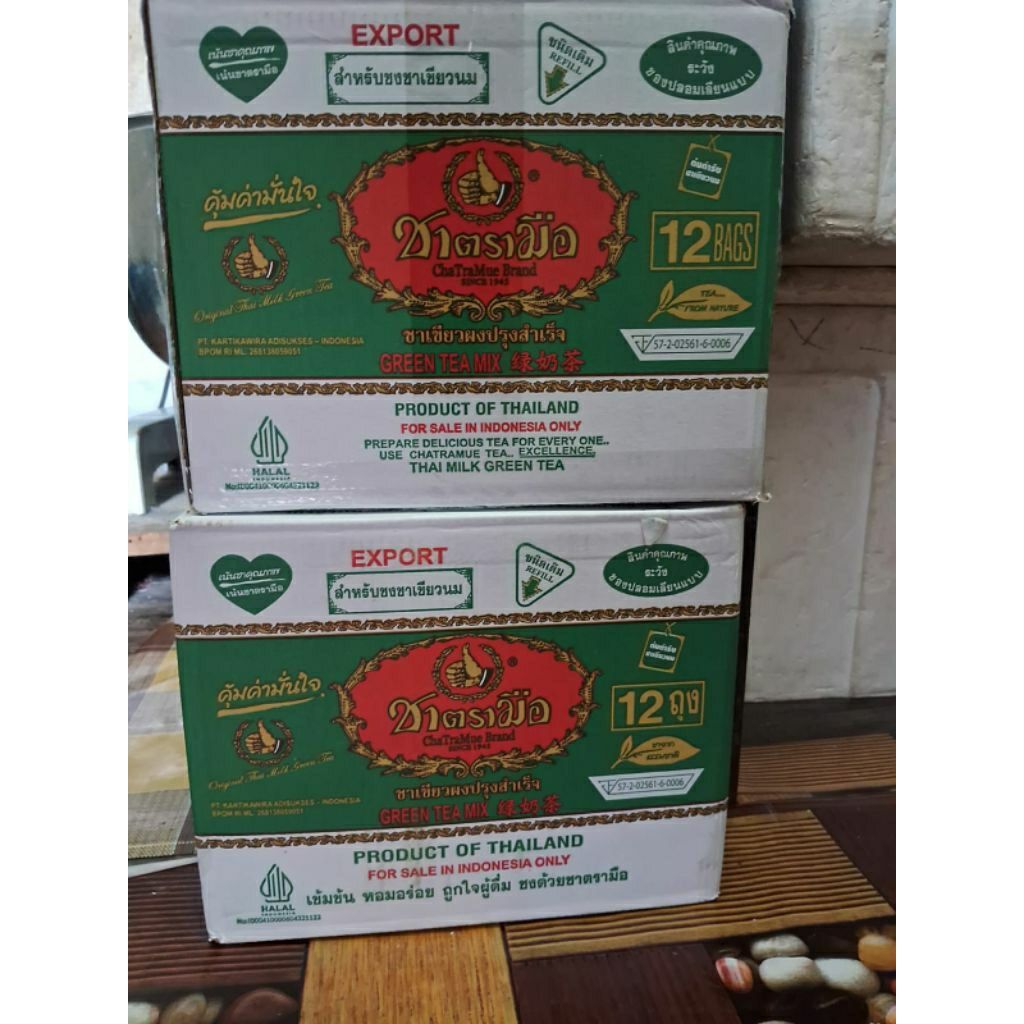 

Stok Terbatas Teh Hijau Thailand Chatramue Green Tea 1 Dus (12pcs) Halal dan BPOM