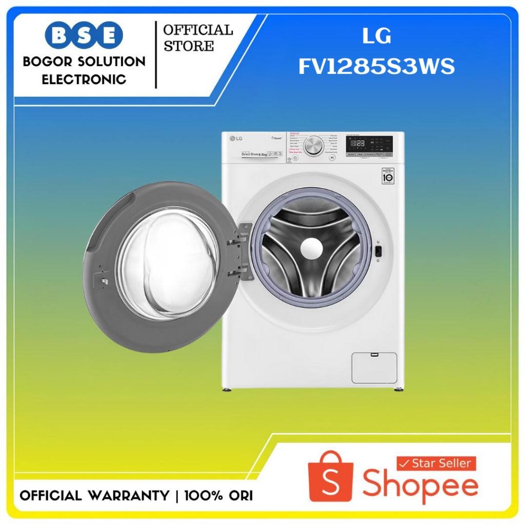 Mesin Cuci Front Loading 8.5 KG LG FV1285S3WS Mesin Cuci LG FV1285