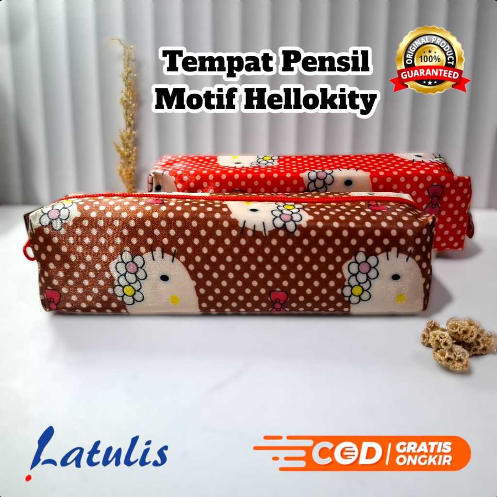 

Tempat pensil motif hello kity lucu / tepak pensil lontong lucu
