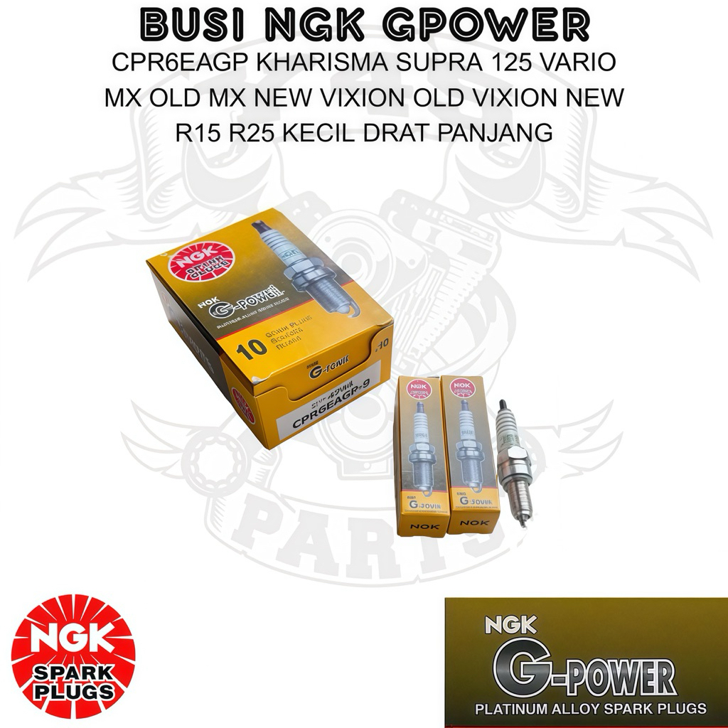 BUSI NGK G-POWER GPOWER CR6EAGP KHARISMA SUPRA 125 VARIO MX OLD MX NEW VICION R15 MXKING SATRIA F DR