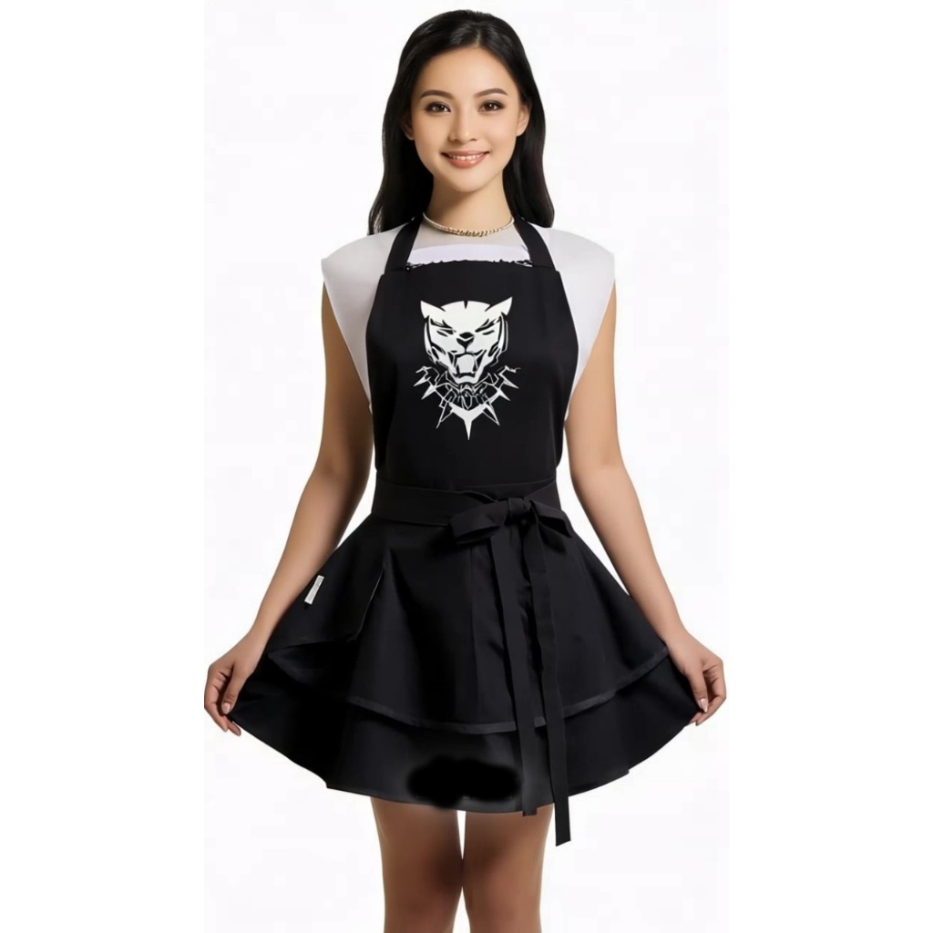 BLACKPANTHER Apronskirt Cosplay Party Pesta Halloween Kostum Premium Hitam Pria Wanita Dewasa Superh