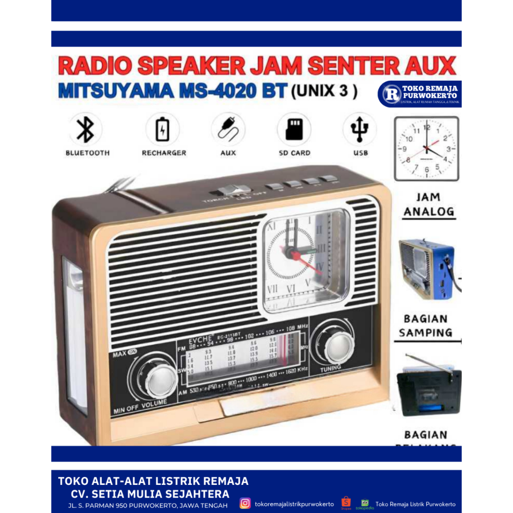 Radio Speaker Bluetooth Unix MS - 4020 BT Mitsuyama