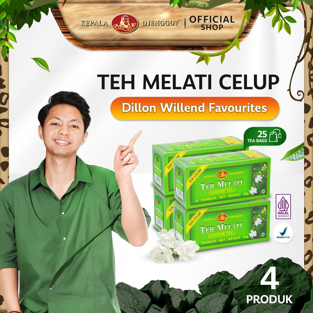 

Kepala Djenggot Teh Melati Celup 50 gr x 4 pcs - Teh Melati Celup