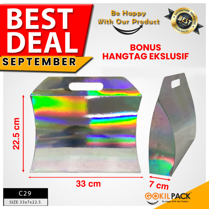

Pillow Box - Kotak Hadiah Souvenir Hologram - Kotak Kado Hologram Mewah - C29