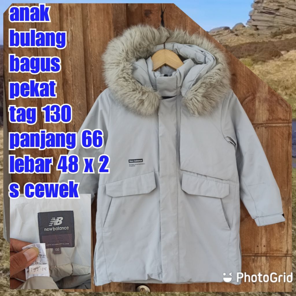 jaket gunung outdoor puffer gelembung winter salju bulang bulu angsa anak kids nb new balance