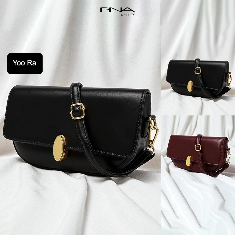 Peonia PNA YOORA Tas Selempang Wanita Kulit Sintetis Model Korea PNA YOORA Tas Import Selempang kond