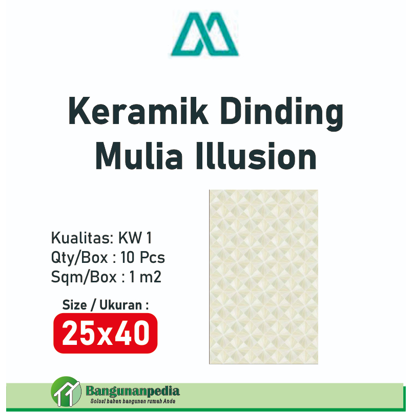 Keramik Dinding 25x40 Mulia ILLUSION KW 1