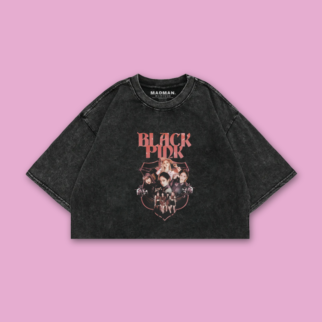 MADMAN Croptee Washed BLACKPINK “BLACKPINK” | Konser KPOP | T-shirt | Kaos Crop | CRP WO BP-33