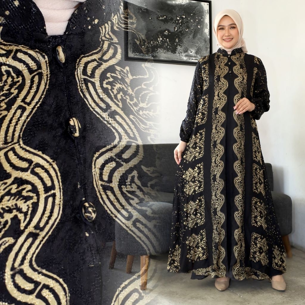 KHRIMOZI NEW GAMIS VISCOSE SUTRA GAMIS KONDANGAN BATIK SET