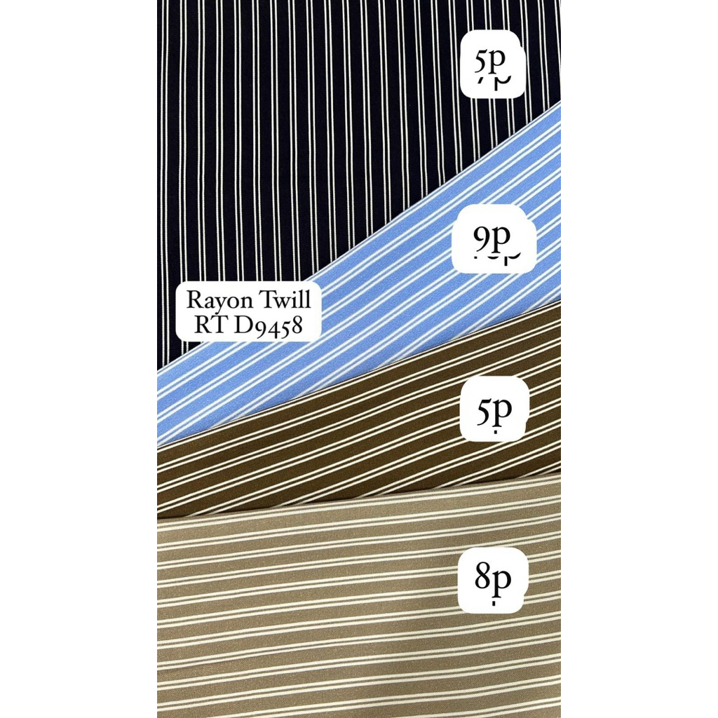 NEW kain rayon twill motif salur terbaru best seller (harga tertera 50cm)